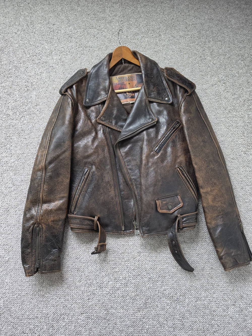 Vintage Amerikanische Motorräder Fly Jacket – Genuine Leather Motorcycle Jacket